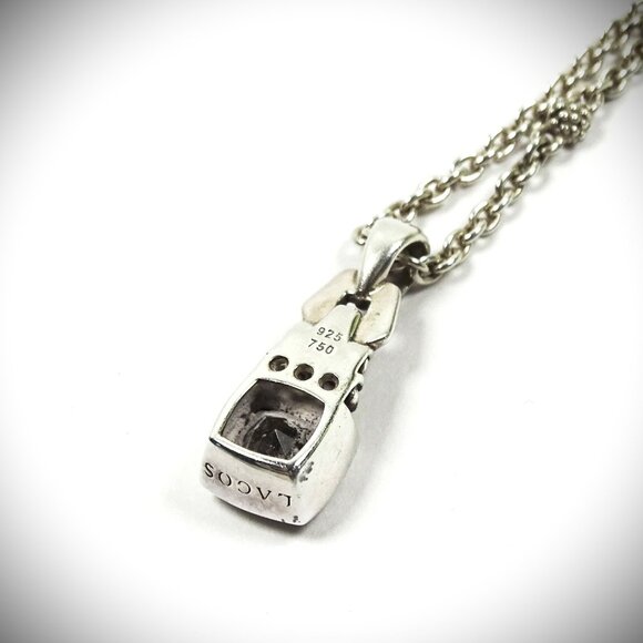 LAGOS Sterling Silver 18k Gold Smoky Topaz Pendant & Chain Necklace - Picture 6 of 11